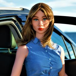 Natural 66in sex doll with blue eyes and red lips
